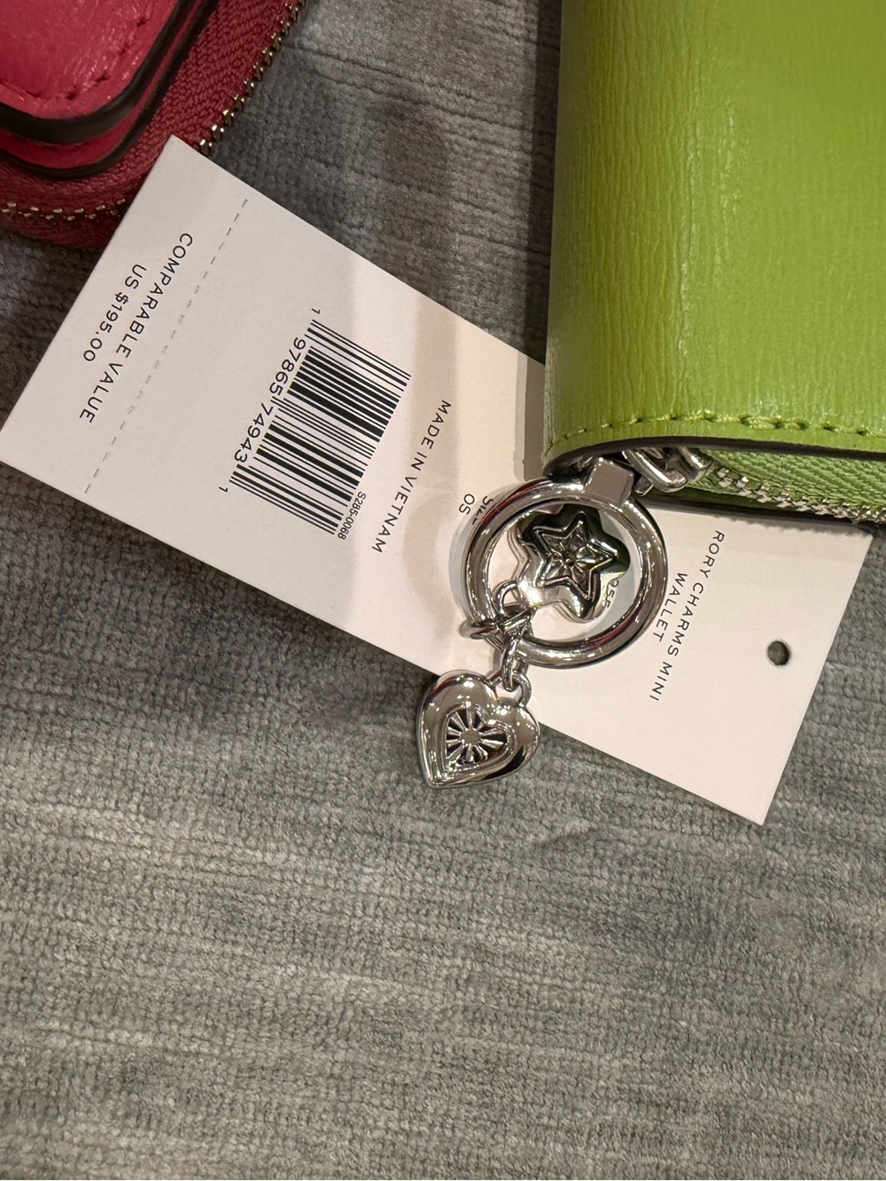 Tory Burch Small Leather Zip Card jHolder in , Orange & Lime new - Picture 5 of 16